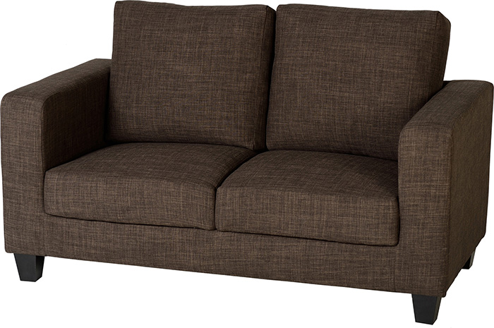 Tempo Two Seater Sofa-in-a-Box In Dark Brown Fabric Tempo Two Seater Sofa-in-a-Box In Dark Brown Fabric